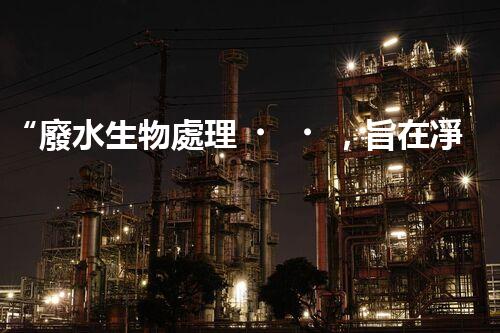 “廢水生物處理，旨在凈化水源，守護(hù)碧水藍(lán)天”